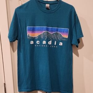 Gildan Teal Acadia National Park Graphic Tee